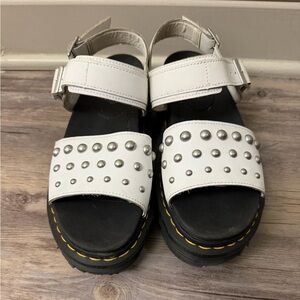Dr. Martens White Studded Platform Sandals size 10